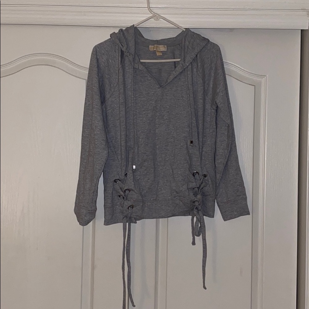 Micheal Kors Grey Sweatshirt Hoodie With Ties